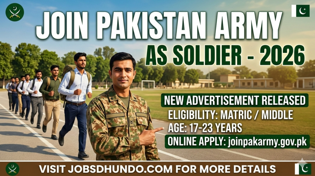 Soldier Jobs in Pak Army 2026 – Online Apply | Latest Advertisement